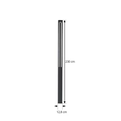 Lucande LED-ulkovalaisin Pirron, 230 cm, antrasiitti, IP65
