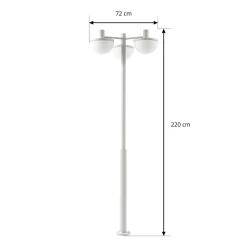 Lucande LED-ulkovalaisin Toras, vaaleanharmaa, 3-lamppuinen, CCT-himmennettävä