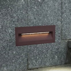 Lucande LED upotettava seinävalaisin Loya, 23 x 8 cm, ruoste, IP54