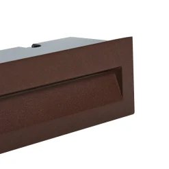 Lucande LED upotettava seinävalaisin Loya, 23 x 8 cm, ruoste, IP54