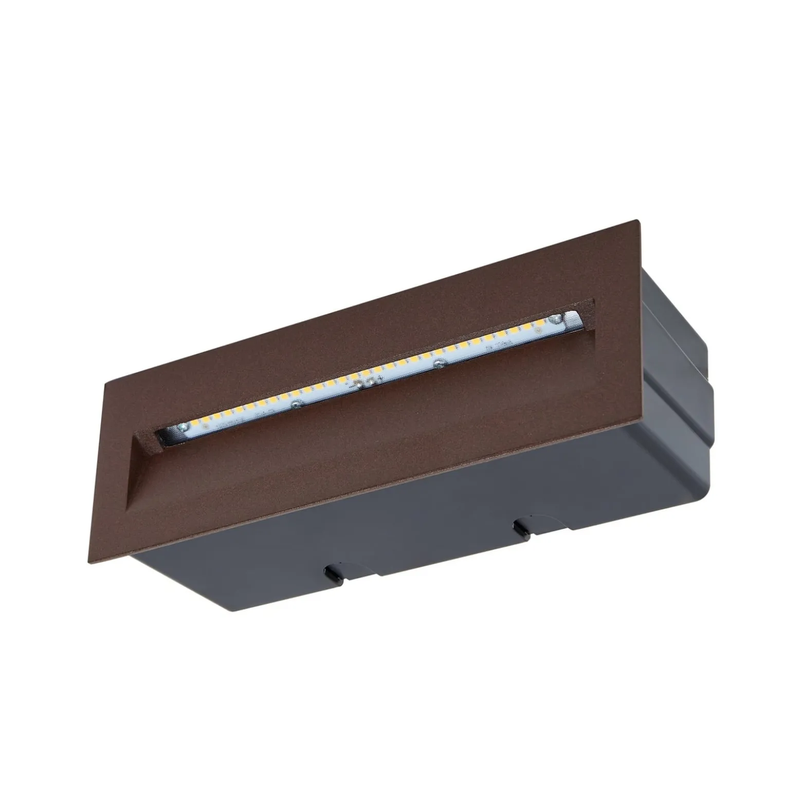 Lucande LED upotettava seinävalaisin Loya, 23 x 8 cm, ruoste, IP54
