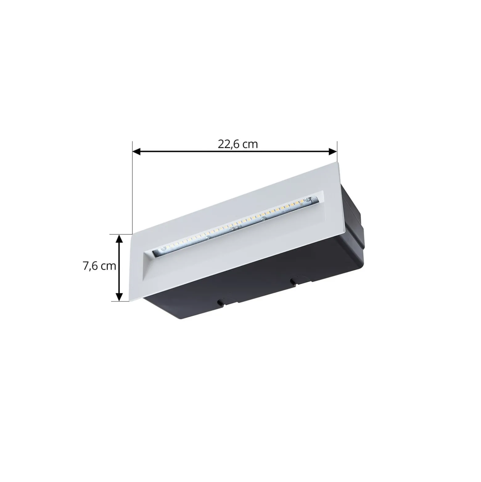 Lucande LED upotettava seinävalaisin Loya, 23 x 8 cm, valkoinen, IP54