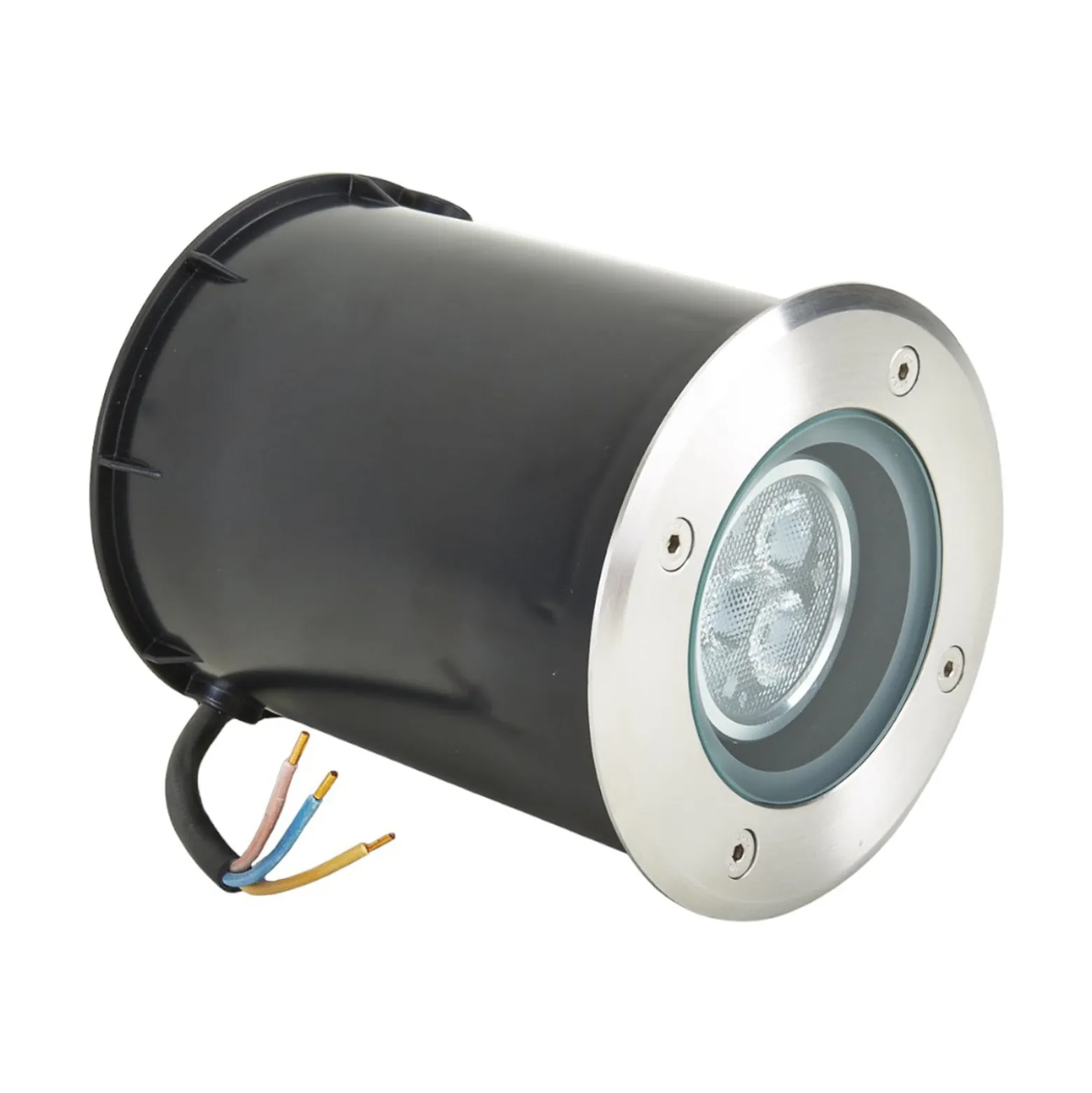 Lucande LED uppoasennuslattiavalaisin Jos, pyöreä, kääntyvä, IP67