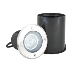 Lucande LED uppoasennuslattiavalaisin Jos, pyöreä, kääntyvä, IP67