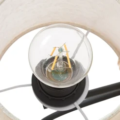 Lucande Lieske -seinälamppu, beige, tekstiili, E27, LED-lukuvalo