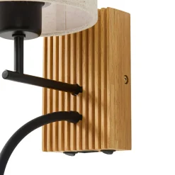 Lucande Lieske -seinälamppu, beige, tekstiili, E27, LED-lukuvalo