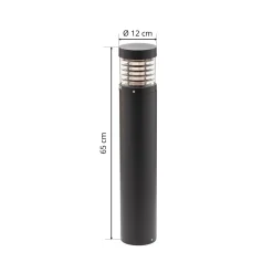 Lucande Lucius LED-pylväsvalaisin, 65cm, antrasiitti, metalli, IP54