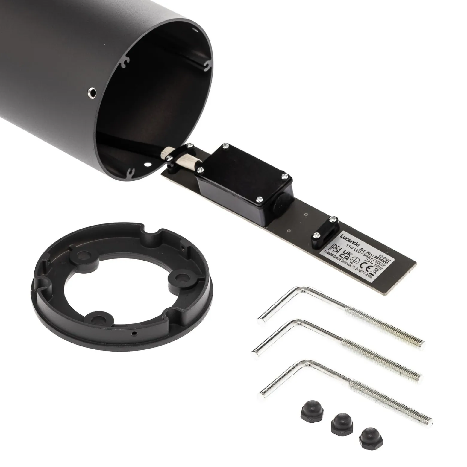 Lucande Lucius LED-pylväsvalaisin, 65cm, antrasiitti, metalli, IP54
