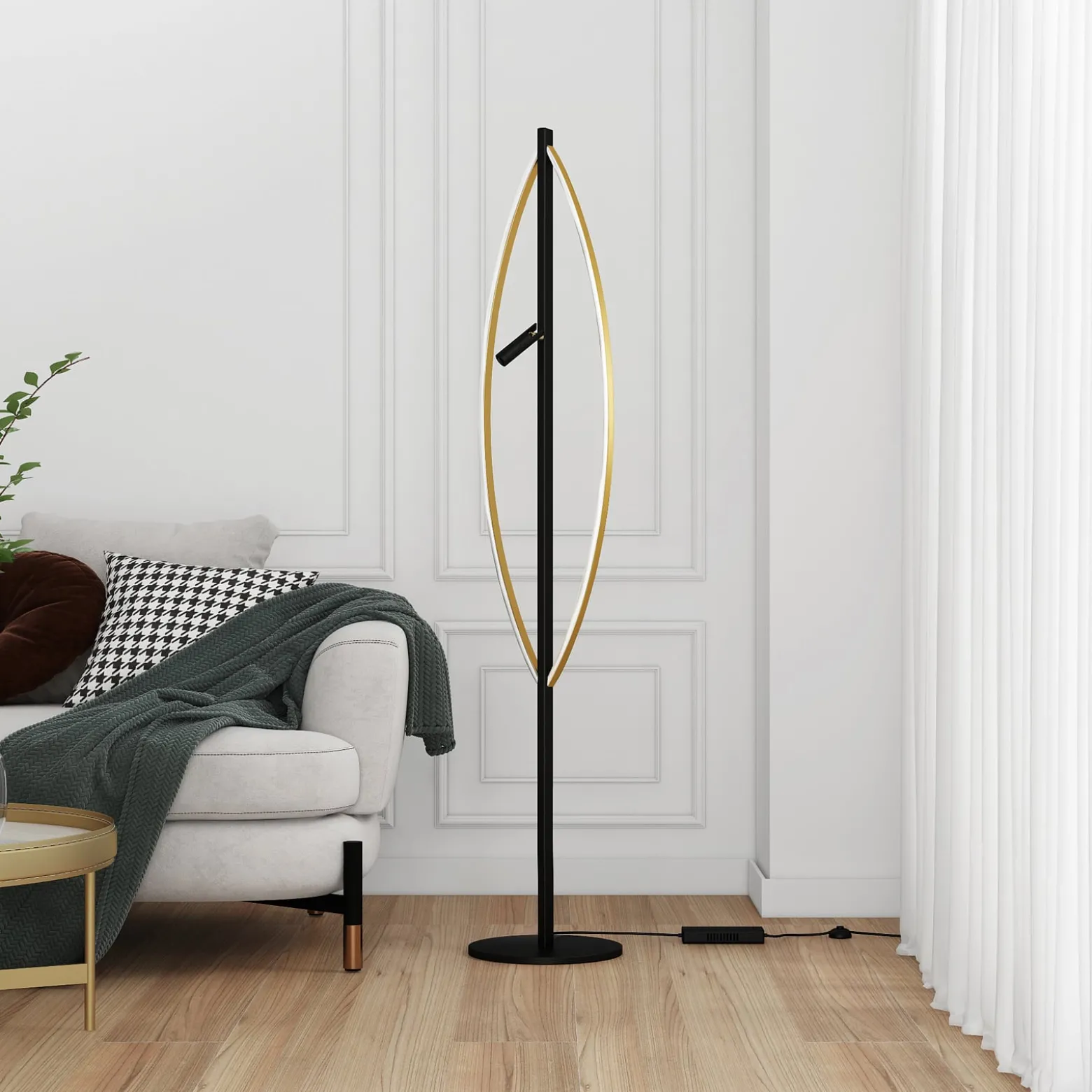Lucande Matwei LED-lattiavalaisin, soikea, messinki