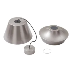 Lucande Mynoria LED-riippuvalaisin, harmaa, alumiini, Ø 35 cm