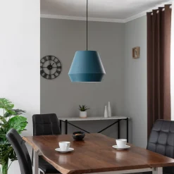 Lucande Mynoria LED-riippuvalaisin, sininen, alumiini, Ø 35 cm