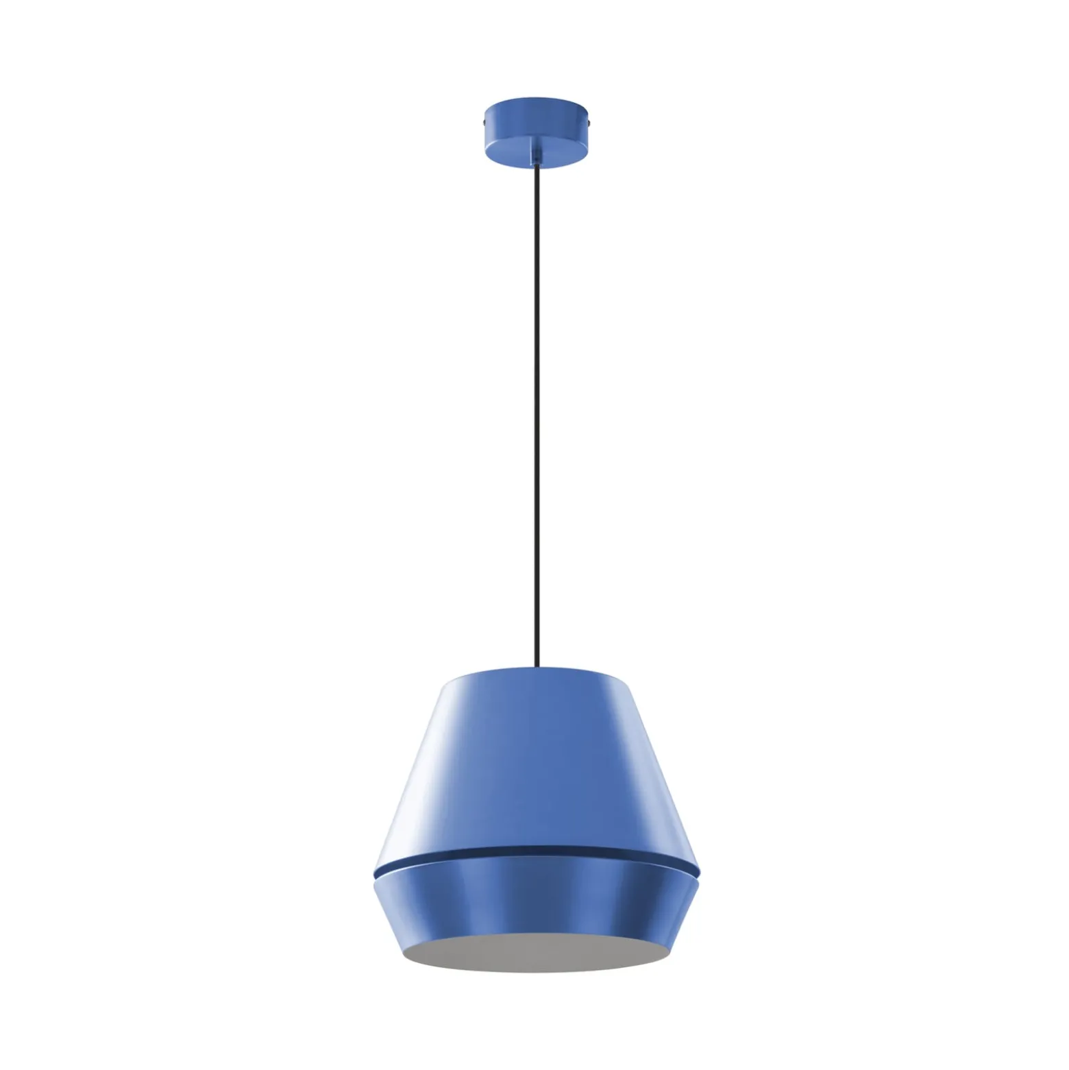 Lucande Mynoria LED-riippuvalaisin, sininen, alumiini, Ø 35 cm