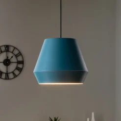 Lucande Mynoria LED-riippuvalaisin, sininen, alumiini, Ø 35 cm