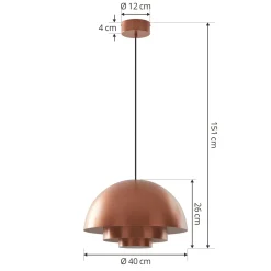 Lucande Nymara LED-riippuvalaisin, kupari, alumiini, Ø 40 cm