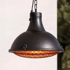 Lucande Ormio -terassilämmitin, musta, Ø 43 cm, IP44