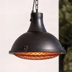 Lucande Ormio -terassilämmitin, musta, Ø 43 cm, IP44