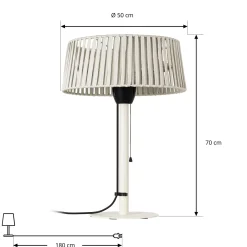 Lucande Pyravo -terassilämmitin, beige, alumiini, 70 cm, IP44