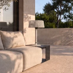 Lucande Pyravo -terassilämmitin, beige, alumiini, 70 cm, IP44