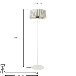 Lucande Pyravo -terassilämmitin, beige, 200 cm, alumiini, IP44