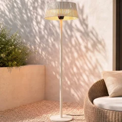 Lucande Pyravo -terassilämmitin, beige, 200 cm, alumiini, IP44