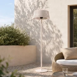 Lucande Pyravo -terassilämmitin, beige, 200 cm, alumiini, IP44