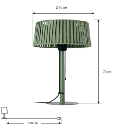 Lucande Pyravo -terassilämmitin, vihreä, alumiini, 70 cm, IP44