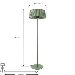 Lucande Pyravo -terassilämmitin, vihreä, 200 cm, alumiini, IP44