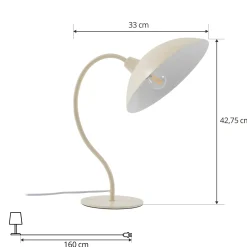 Lucande pöytävalaisin Arvadon, beige, metalli, 42,75 cm korkea