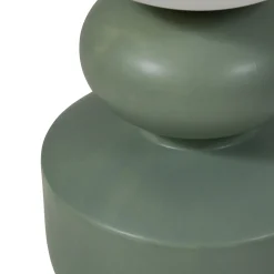 Lucande pöytävalaisin Fidelo, valkoinen/vihreä, 38 cm, lasi, keramiikka