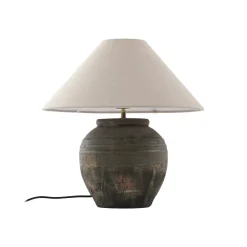 Lucande pöytävalaisin Thalorin, korkeus 46 cm, harmaa, keraaminen