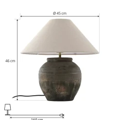 Lucande pöytävalaisin Thalorin, korkeus 46 cm, harmaa, keraaminen