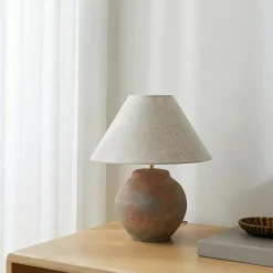 Lucande pöytävalaisin Thalorin, korkeus 39 cm, ruskea, keramiikka