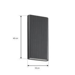 Lucande Raija LED-ulkoseinälamppu, antrasiitti, korkeus 40 cm, CCT