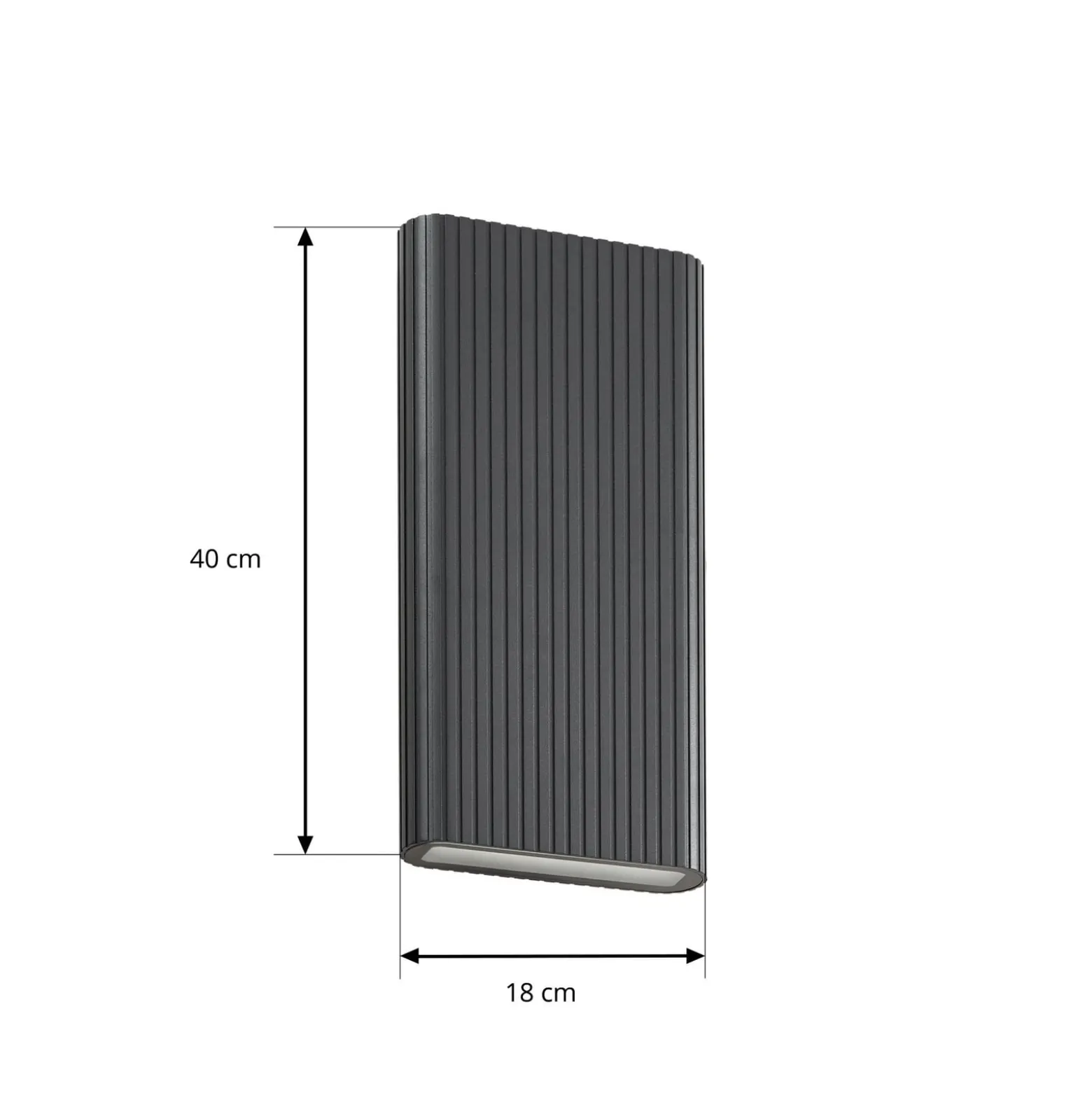 Lucande Raija LED-ulkoseinälamppu, antrasiitti, korkeus 40 cm, CCT