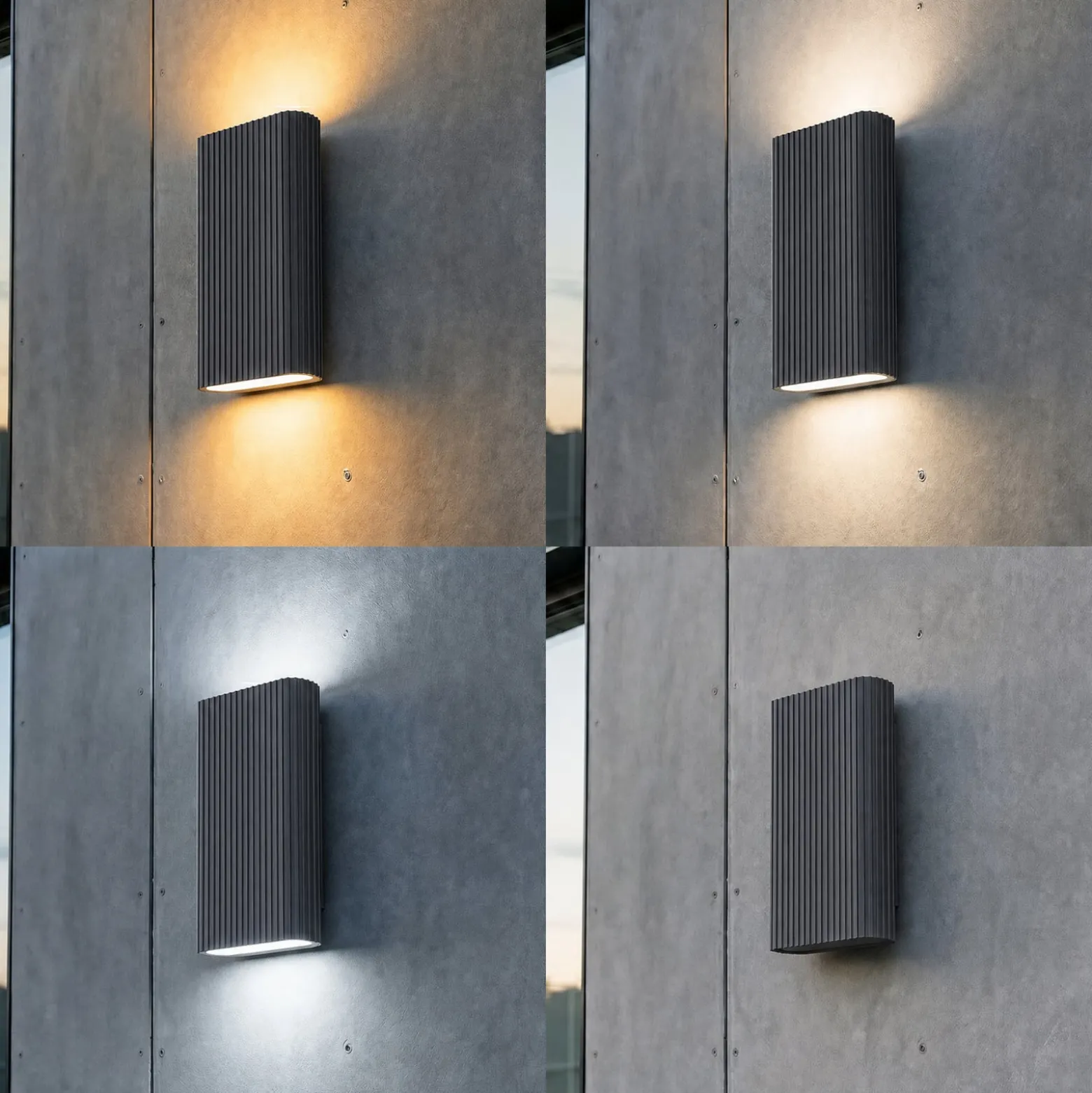 Lucande Raija LED-ulkoseinälamppu, antrasiitti, korkeus 40 cm, CCT