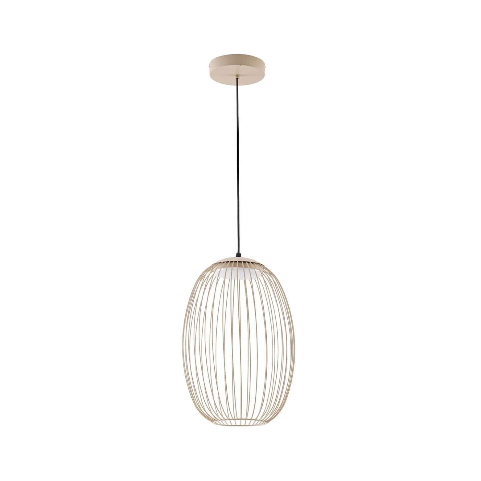 Lucande Richi LED-riippuvalaisin ulos, beige, Ø 35 cm, himmennettävä