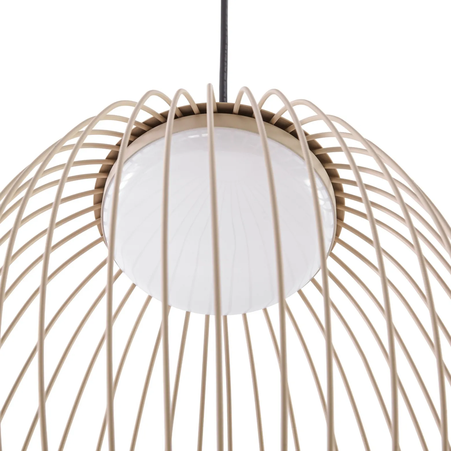 Lucande Richi LED-riippuvalaisin ulos, beige, Ø 35 cm, himmennettävä