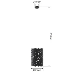 Lucande-riippuvalaisin Aeloria, musta, Ø 25 cm, rauta, E27