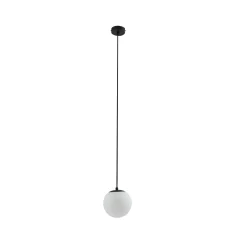 Lucande riippuvalaisin Bidolo, musta, lasi, Ø 15 cm, IP44