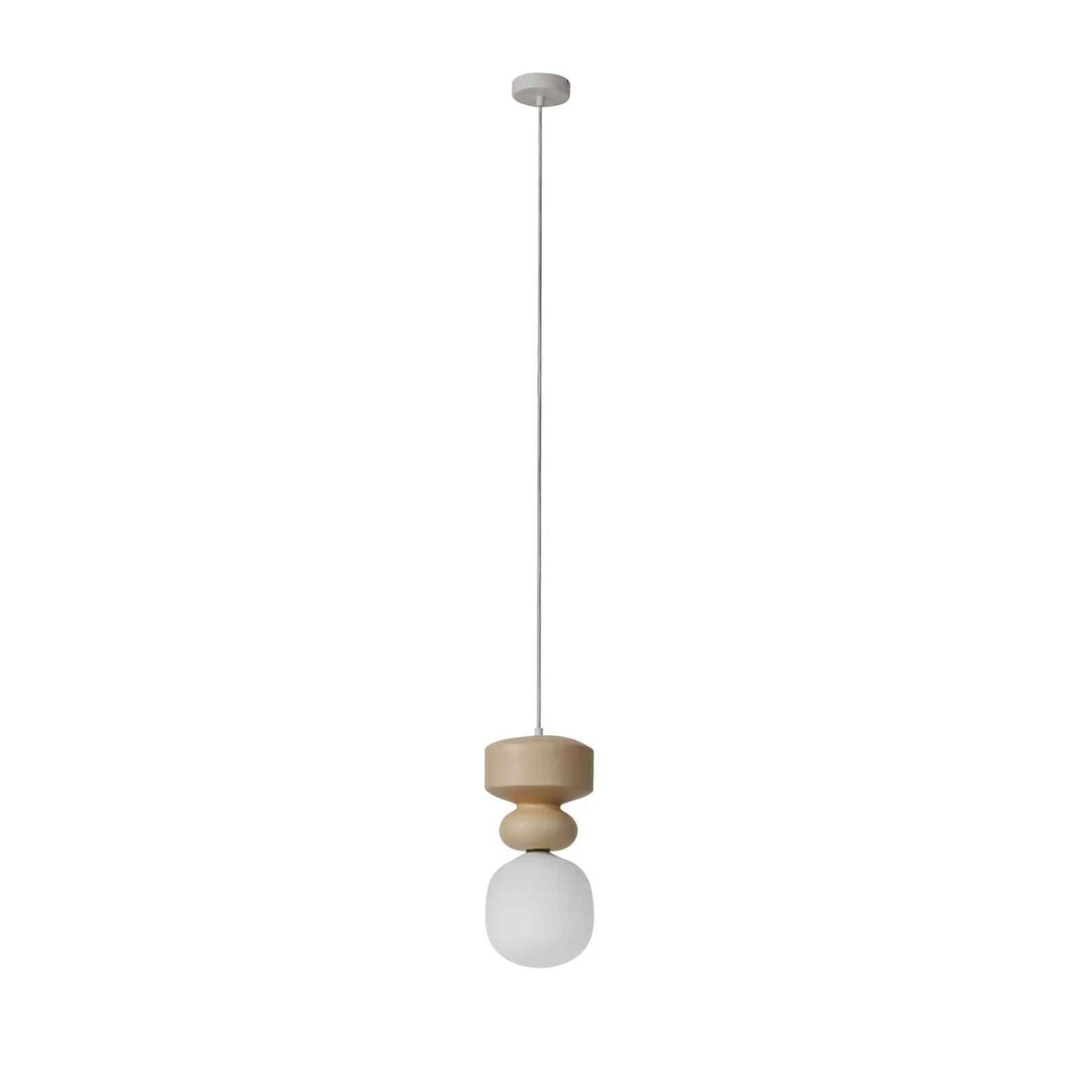 Lucande riippuvalaisin Fidelo, valkoinen/keltainen, lasi, keramiikka, 18 cm