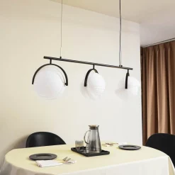 Lucande-riippuvalaisin Helva, valkoinen, 3-lamppuinen, 108 cm, käännettävä