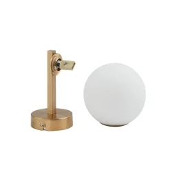 Lucande seinävalaisin Bidolo, messingin värinen, lasi, 12 cm, IP44