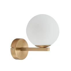 Lucande seinävalaisin Bidolo, messingin värinen, lasi, 12 cm, IP44