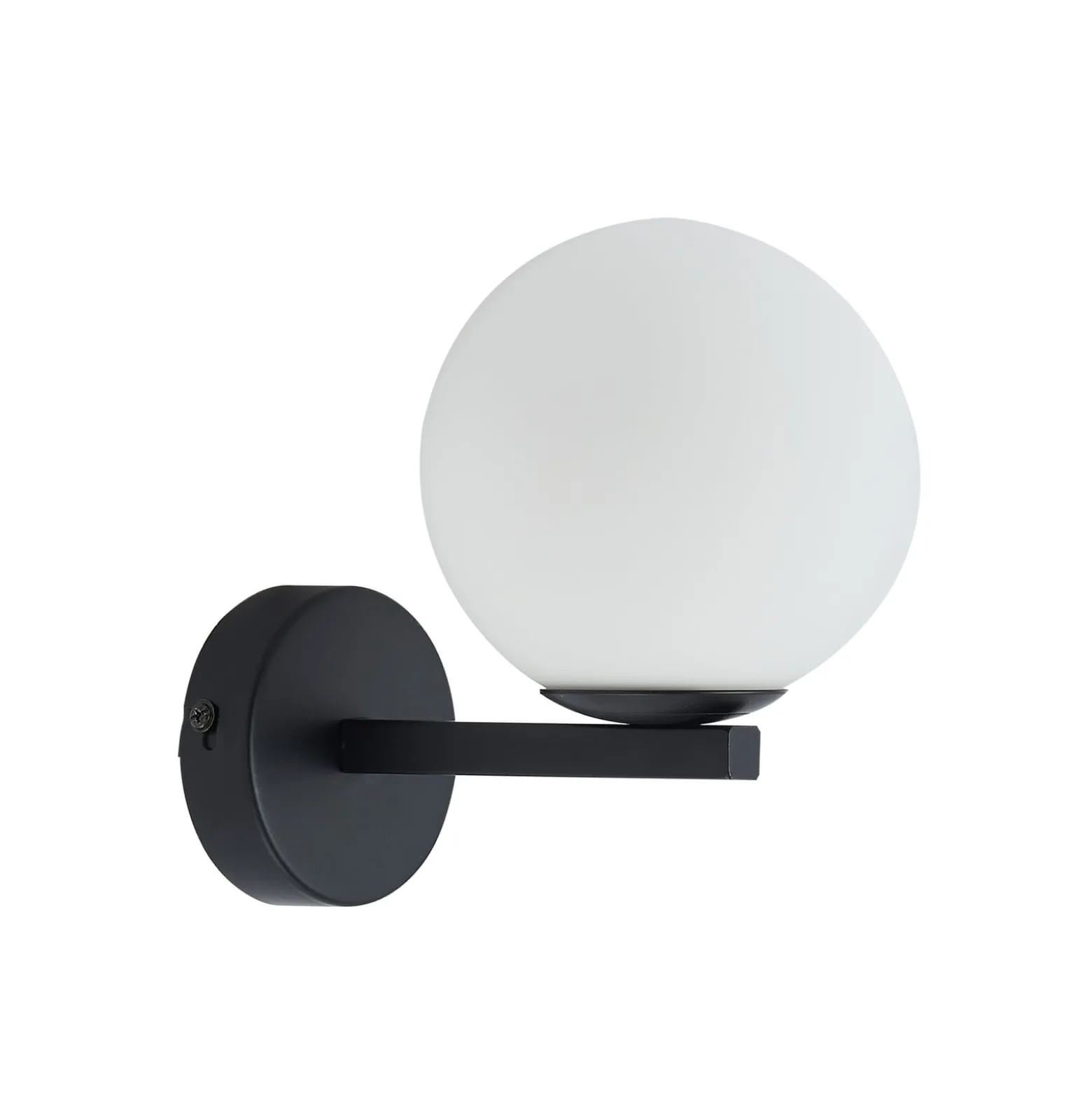 Lucande seinävalaisin Bidolo, musta, lasia, Ø 12 cm, IP44