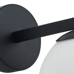 Lucande seinävalaisin Bidolo, musta, lasia, Ø 12 cm, IP44