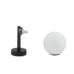 Lucande seinävalaisin Bidolo, musta, lasia, Ø 12 cm, IP44