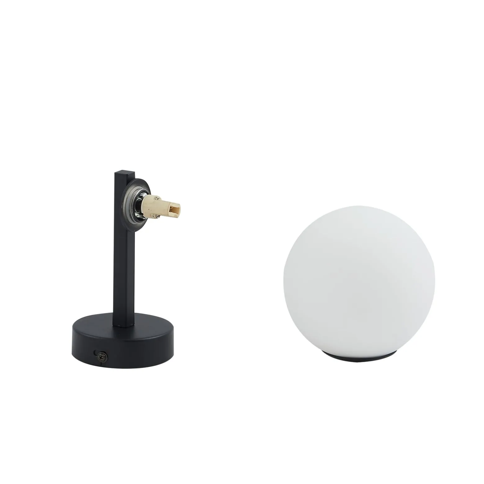 Lucande seinävalaisin Bidolo, musta, lasia, Ø 12 cm, IP44