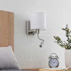 Lucande seinävalaisin Brinja, 45 cm, kääntyvä, lukuvalo, E27