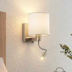 Lucande seinävalaisin Brinja, 45 cm, kääntyvä, lukuvalo, E27