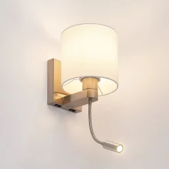Lucande seinävalaisin Brinja, 45 cm, kääntyvä, lukuvalo, E27